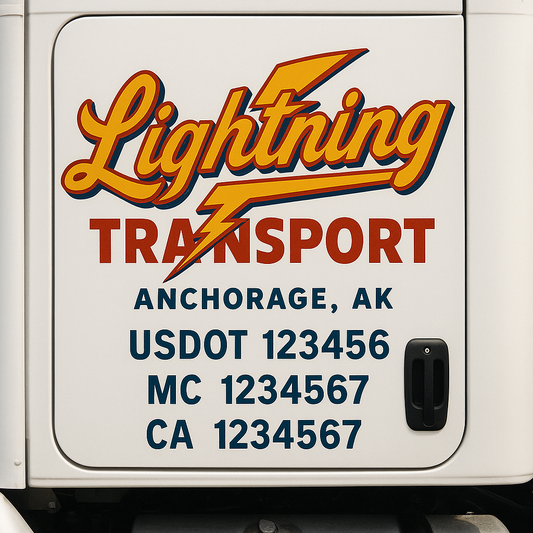 Custom Truck Door Decal Sticker Signs | Trucking or Business Name with City, USDOT, MC, CA Lettering Truck Signs