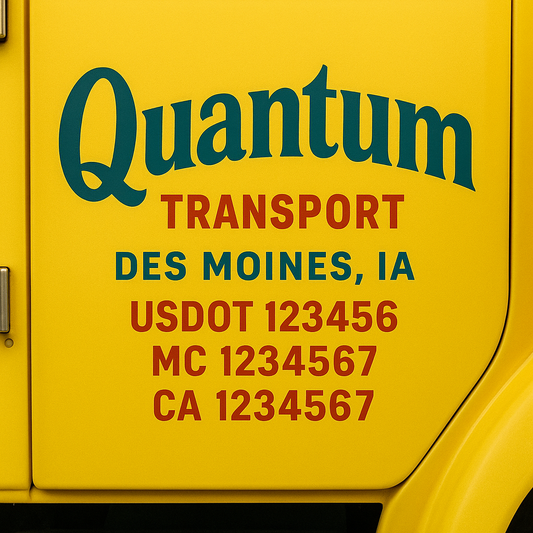 Custom Truck Door Decal Sticker Signs | Trucking or Business Name with City, USDOT, MC, CA Lettering Truck Signs