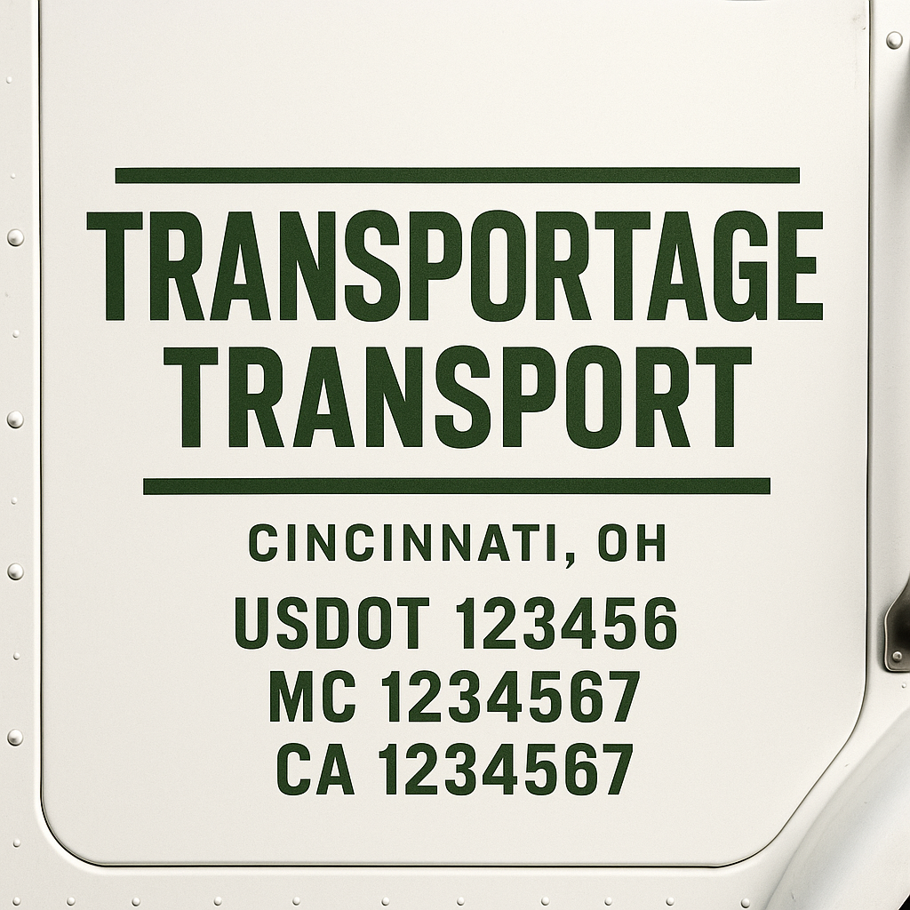 Custom Truck Door Decal Sticker Signs | Trucking or Business Name with City, USDOT, MC, CA Lettering Truck Signs