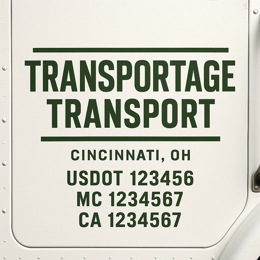 Custom Truck Door Decal Sticker Signs | Trucking or Business Name with City, USDOT, MC, CA Lettering Truck Signs