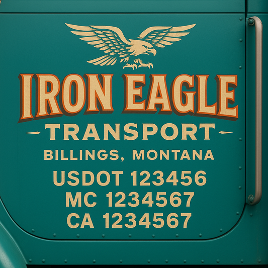Custom Truck Door Decal Sticker Signs | Trucking or Business Name with City, USDOT, MC, CA Lettering Truck Signs