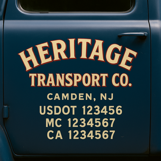 Custom Truck Door Decal Sticker Signs | Trucking or Business Name with City, USDOT, MC, CA Lettering Truck Signs