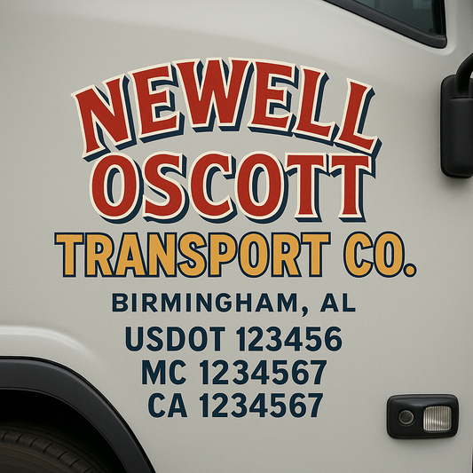 Custom Truck Door Decal Sticker Signs | Trucking or Business Name with City, USDOT, MC, CA Lettering Truck Signs