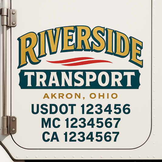 Custom Truck Door Decal Sticker Signs | Trucking or Business Name with City, USDOT, MC, CA Lettering Truck Signs