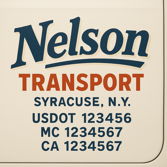 Custom Truck Door Decal Sticker Signs | Trucking or Business Name with City, USDOT, MC, CA Lettering Truck Signs