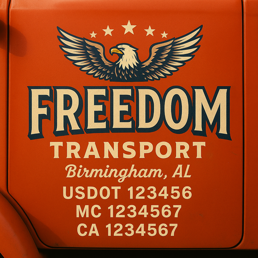 Custom Truck Door Decal Sticker Signs | Trucking or Business Name with City, USDOT, MC, CA Lettering Truck Signs