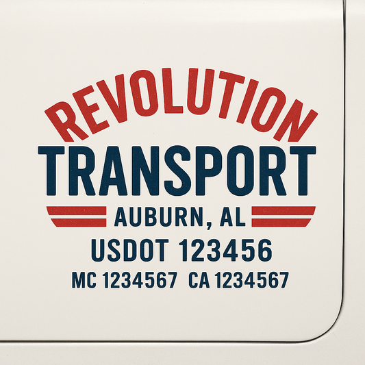 Custom Truck Door Decal Sticker Signs | Trucking or Business Name with City, USDOT, MC, CA Lettering Truck Signs