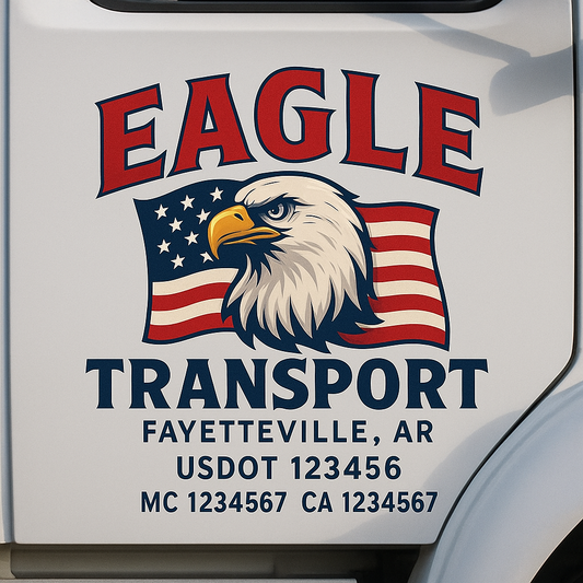 Custom Truck Door Decal Sticker Signs | Trucking or Business Name with City, USDOT, MC, CA Lettering Truck Signs