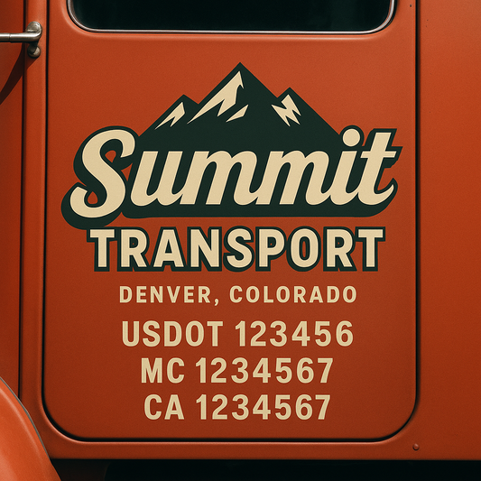 Custom Truck Door Decal Sticker Signs | Trucking or Business Name with City, USDOT, MC, CA Lettering Truck Signs