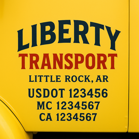 Custom Truck Door Decal Sticker Signs | Trucking or Business Name with City, USDOT, MC, CA Lettering Truck Signs