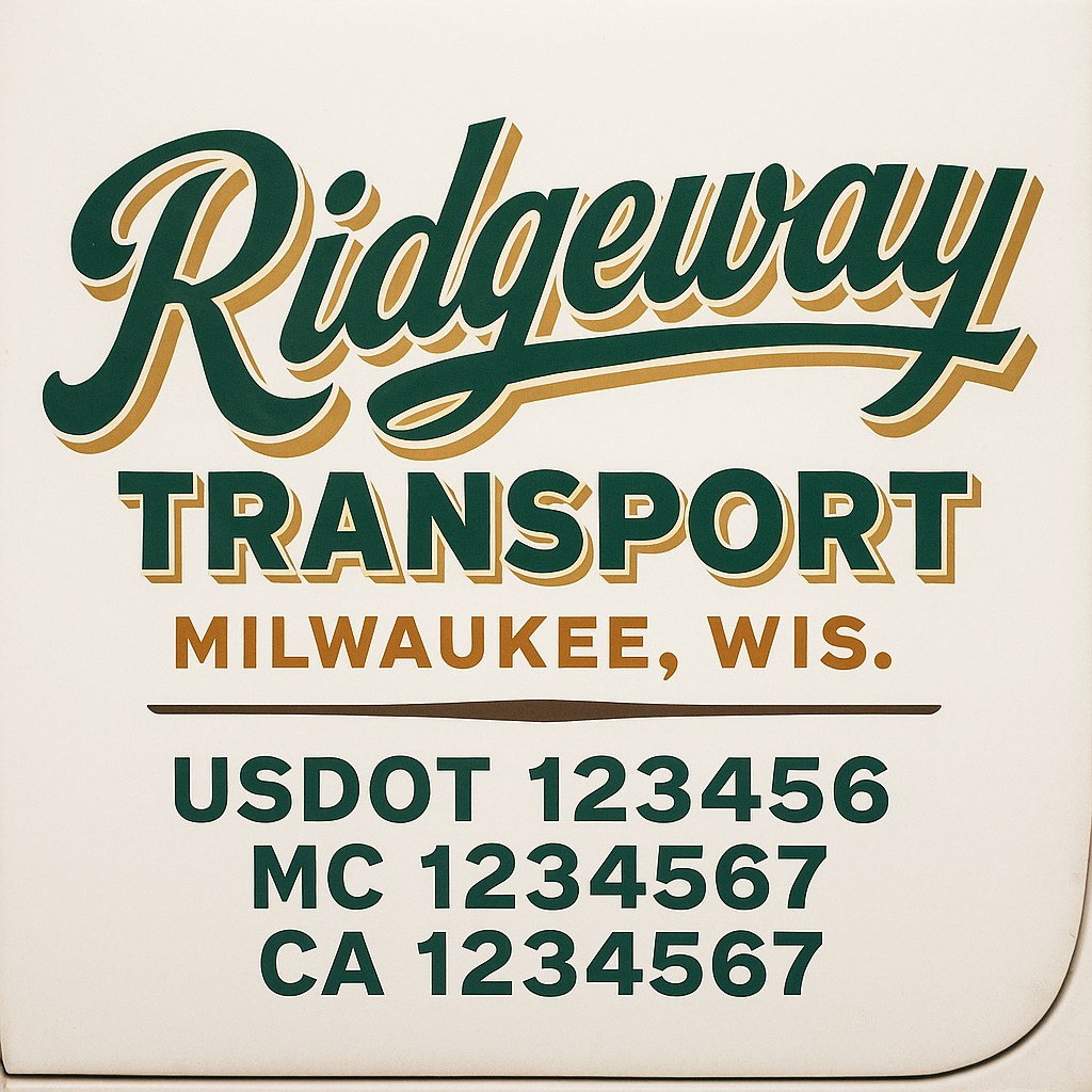 Custom Truck Door Decal Sticker Signs | Trucking or Business Name with City, USDOT, MC, CA Lettering Truck Signs