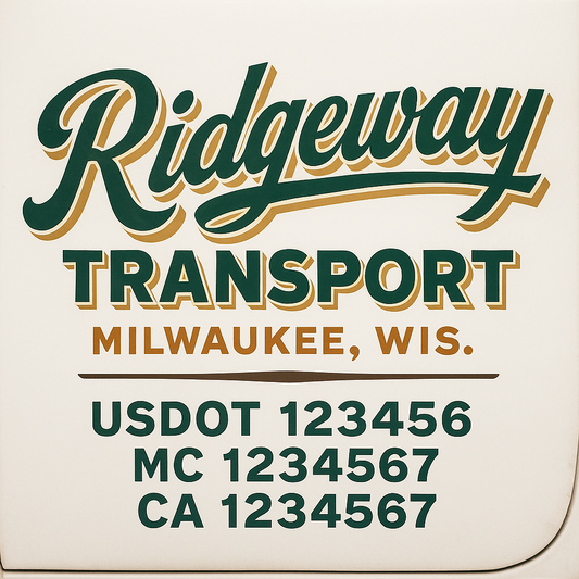 Custom Truck Door Decal Sticker Signs | Trucking or Business Name with City, USDOT, MC, CA Lettering Truck Signs