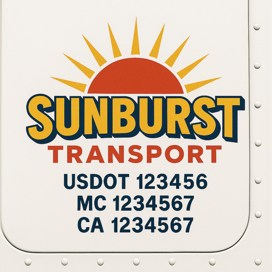 Custom Truck Door Decal Sticker Signs | Trucking or Business Name with City, USDOT, MC, CA Lettering Truck Signs