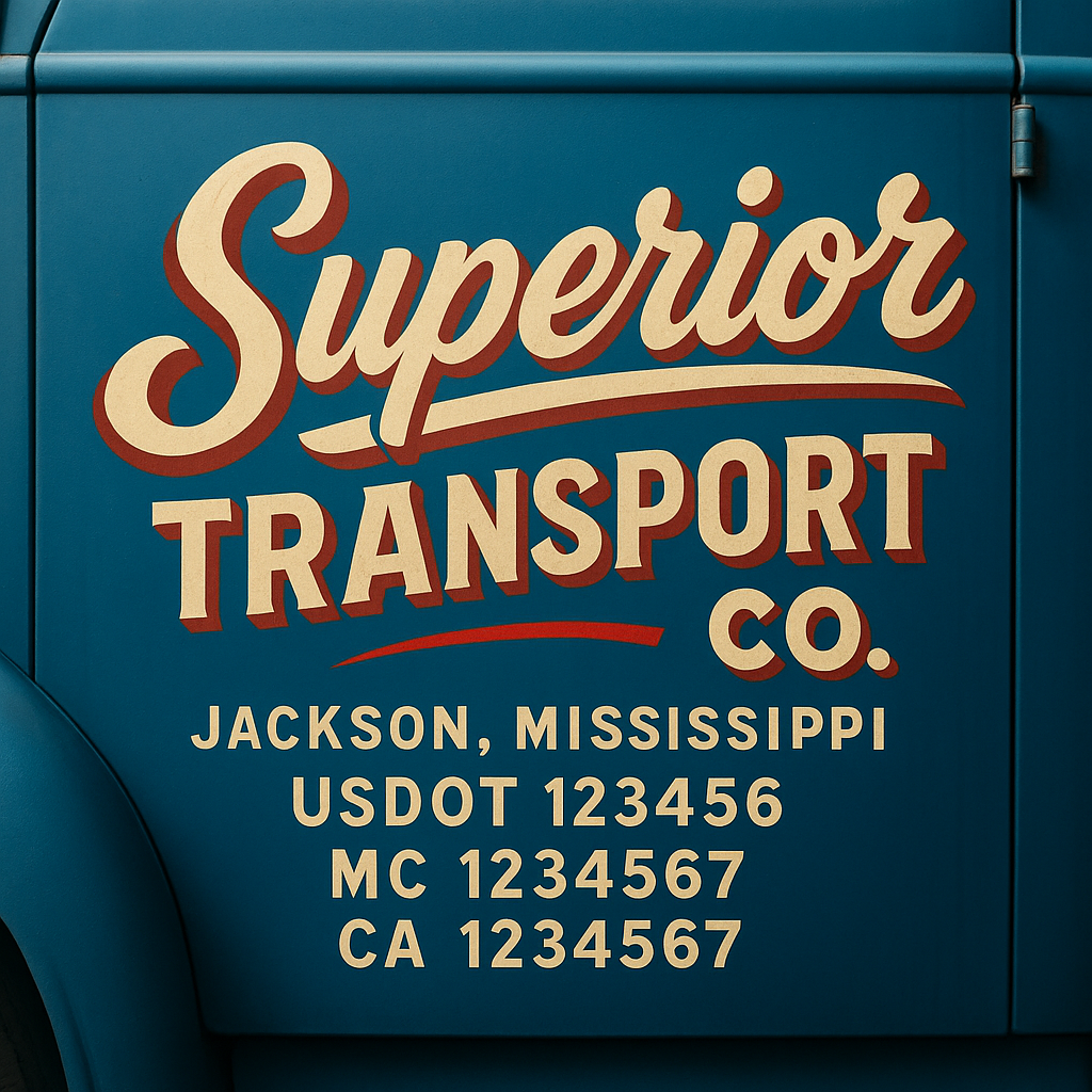 Custom Truck Door Decal Sticker Signs | Trucking or Business Name with City, USDOT, MC, CA Lettering Truck Signs
