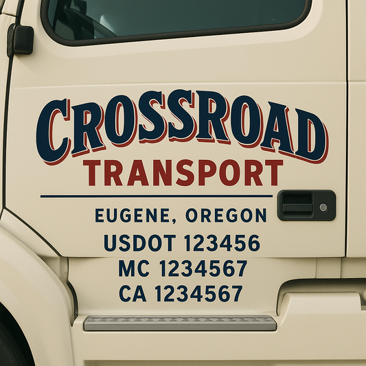 Custom Truck Door Decal Sticker Signs | Trucking or Business Name with City, USDOT, MC, CA Lettering Truck Signs