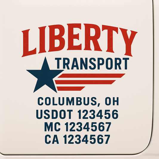Custom Truck Door Decal Sticker Signs | Trucking or Business Name with City, USDOT, MC, CA Lettering Truck Signs