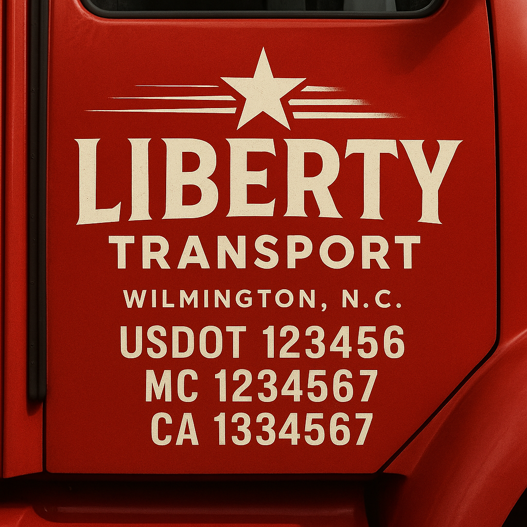 Custom Truck Door Decal Sticker Signs | Trucking or Business Name with City, USDOT, MC, CA Lettering Truck Signs