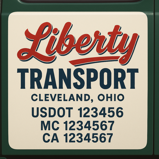 Custom Truck Door Decal Sticker Signs | Trucking or Business Name with City, USDOT, MC, CA Lettering Truck Signs