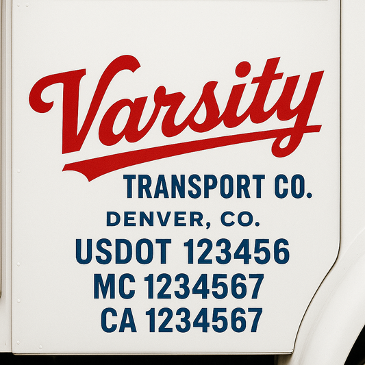 Custom Truck Door Decal Sticker Signs | Trucking or Business Name with City, USDOT, MC, CA Lettering Truck Signs