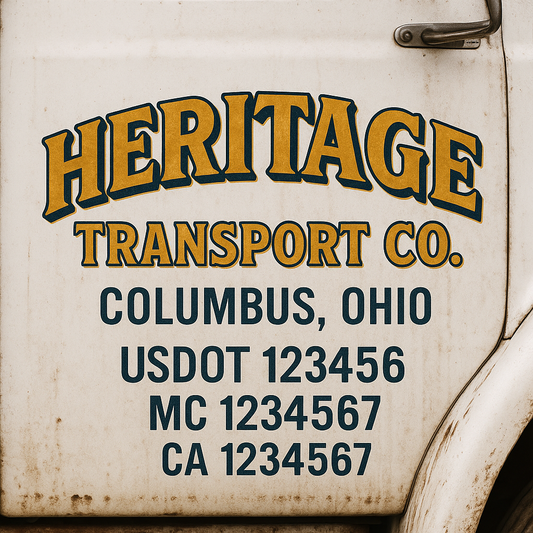 Custom Truck Door Decal Sticker Signs | Trucking or Business Name with City, USDOT, MC, CA Lettering Truck Signs