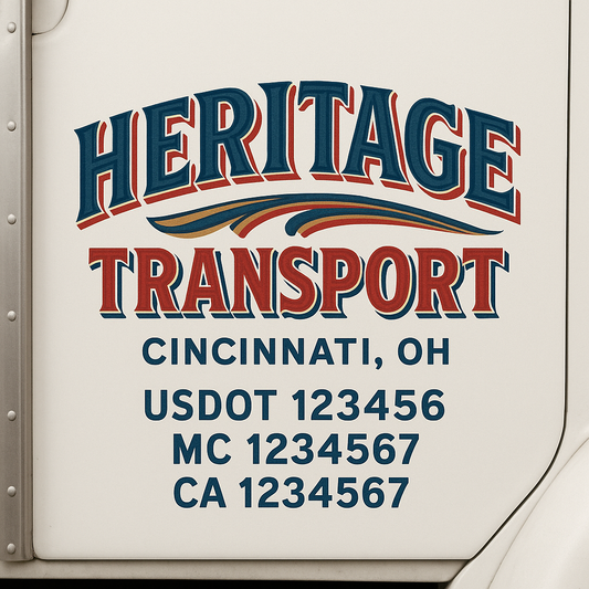 Custom Truck Door Decal Sticker Signs | Trucking or Business Name with City, USDOT, MC, CA Lettering Truck Signs