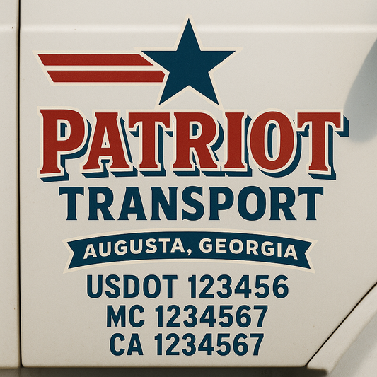 Custom Truck Door Decal Sticker Signs | Trucking or Business Name with City, USDOT, MC, CA Lettering Truck Signs