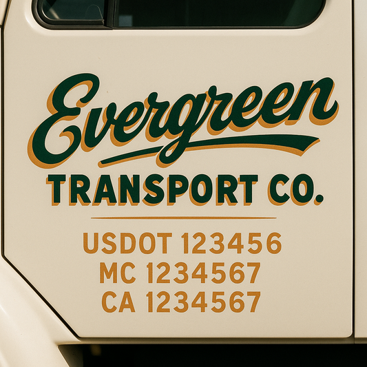 Custom Truck Door Decal Sticker Signs | Trucking or Business Name with City, USDOT, MC, CA Lettering Truck Signs