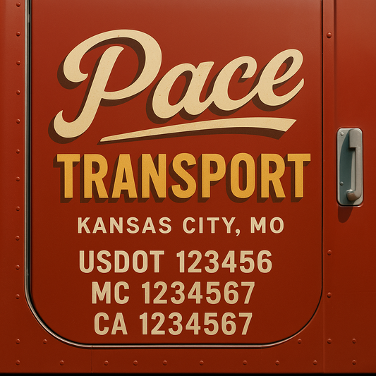 Custom Truck Door Decal Sticker Signs | Trucking or Business Name with City, USDOT, MC, CA Lettering Truck Signs