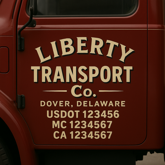 Custom Truck Door Decal Sticker Signs | Trucking or Business Name with City, USDOT, MC, CA Lettering Truck Signs
