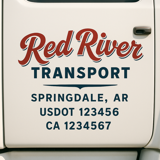 Custom Truck Door Decal Sticker Signs | Trucking or Business Name with City, USDOT, MC, CA Lettering Truck Signs