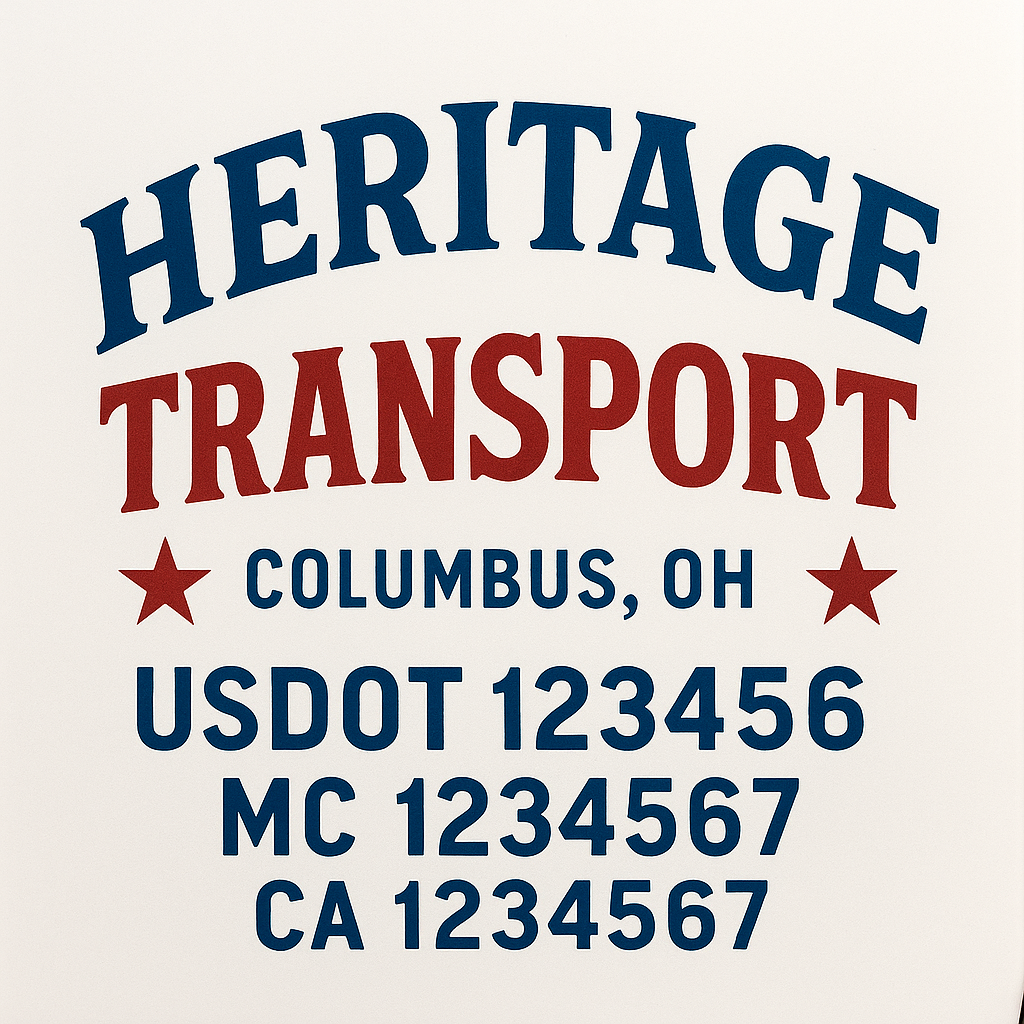 Custom Truck Door Decal Sticker Signs | Trucking or Business Name with City, USDOT, MC, CA Lettering Truck Signs