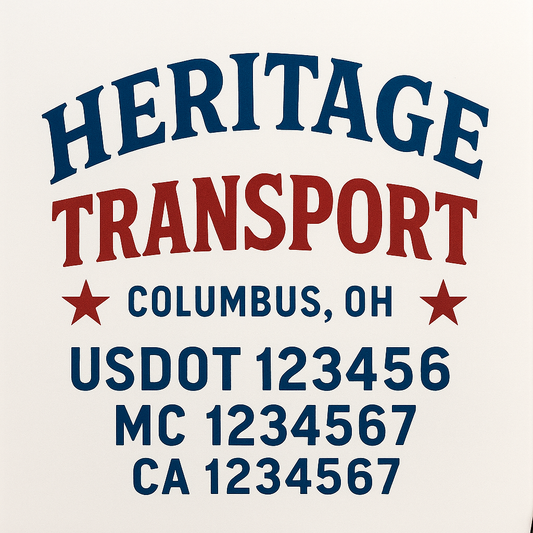 Custom Truck Door Decal Sticker Signs | Trucking or Business Name with City, USDOT, MC, CA Lettering Truck Signs
