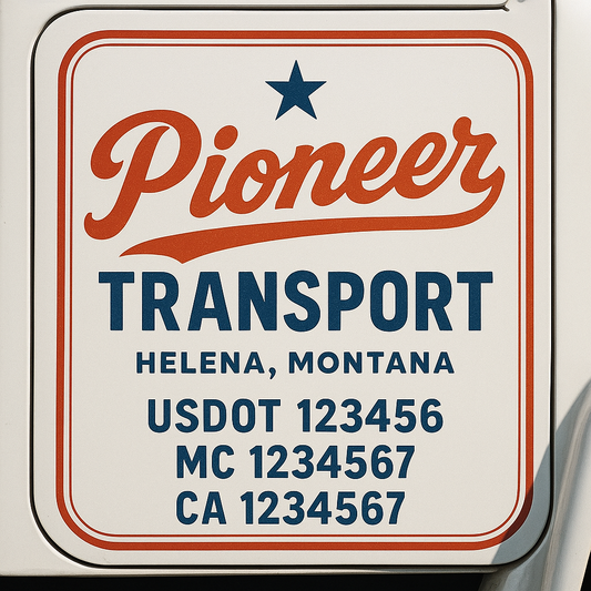 Custom Truck Door Decal Sticker Signs | Trucking or Business Name with City, USDOT, MC, CA Lettering Truck Signs