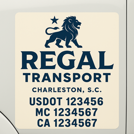 Custom Truck Door Decal Sticker Signs | Trucking or Business Name with City, USDOT, MC, CA Lettering Truck Signs