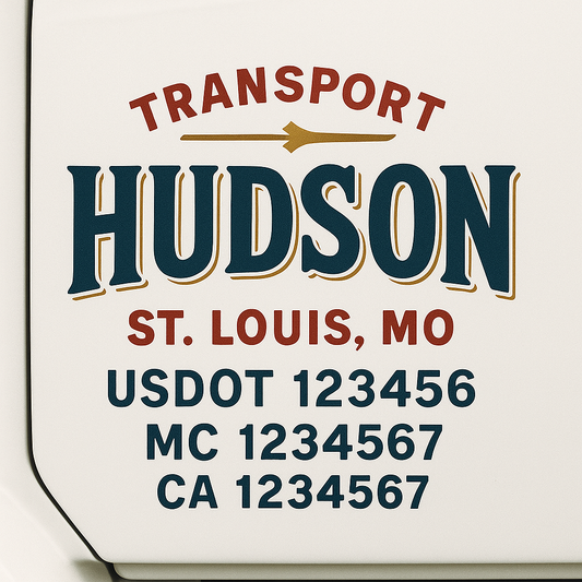 Custom Truck Door Decal Sticker Signs | Trucking or Business Name with City, USDOT, MC, CA Lettering Truck Signs