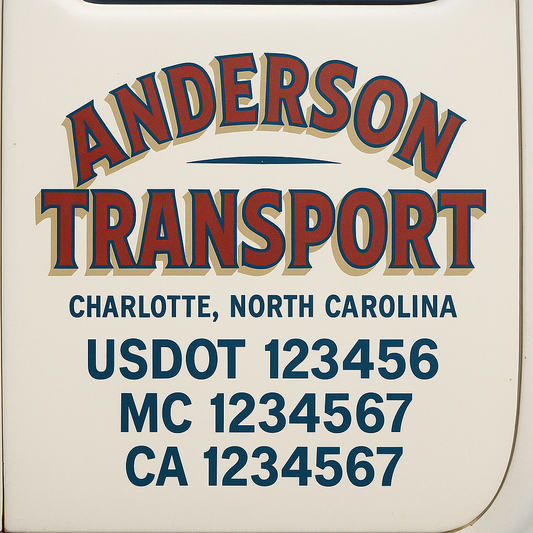 Custom Truck Door Decal Sticker Signs | Trucking or Business Name with City, USDOT, MC, CA Lettering Truck Signs