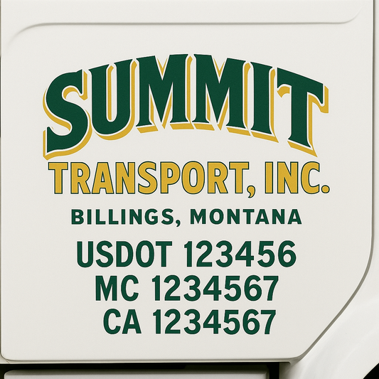 Custom Truck Door Decal Sticker Signs | Trucking or Business Name with City, USDOT, MC, CA Lettering Truck Signs