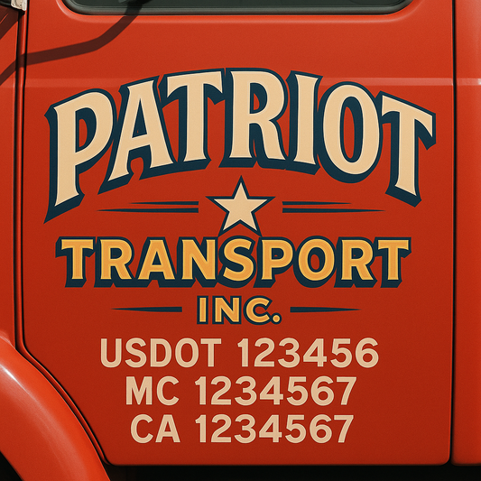 Custom Truck Door Decal Sticker Signs | Trucking or Business Name with City, USDOT, MC, CA Lettering Truck Signs