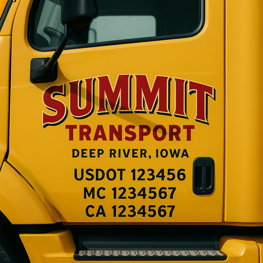 Custom Truck Door Decal Sticker Signs | Trucking or Business Name with City, USDOT, MC, CA Lettering Truck Signs