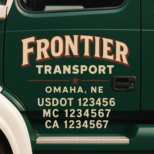 Custom Truck Door Decal Sticker Signs | Trucking or Business Name with City, USDOT, MC, CA Lettering Truck Signs