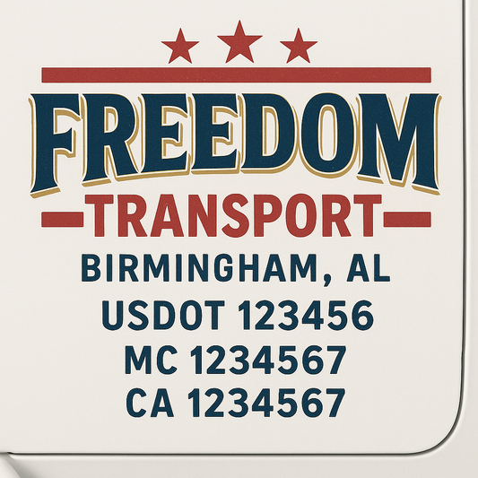 Custom Truck Door Decal Sticker Signs | Trucking or Business Name with City, USDOT, MC, CA Lettering Truck Signs