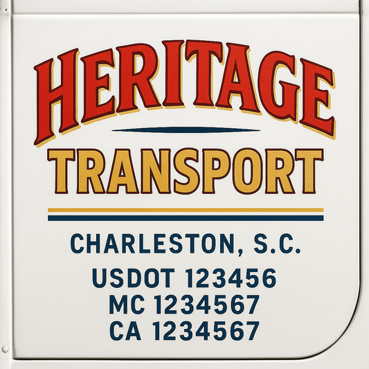 Custom Truck Door Decal Sticker Signs | Trucking or Business Name with City, USDOT, MC, CA Lettering Truck Signs