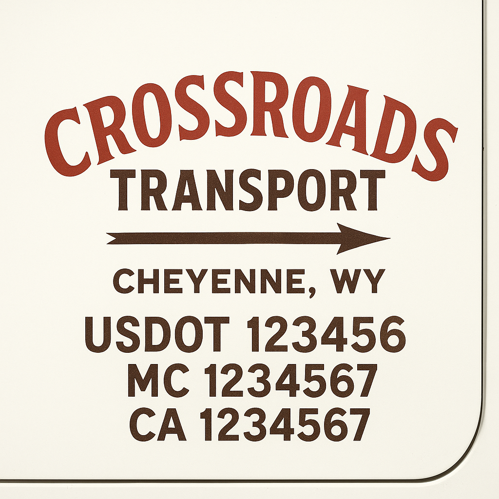 Custom Truck Door Decal Sticker Signs | Trucking or Business Name with City, USDOT, MC, CA Lettering Truck Signs