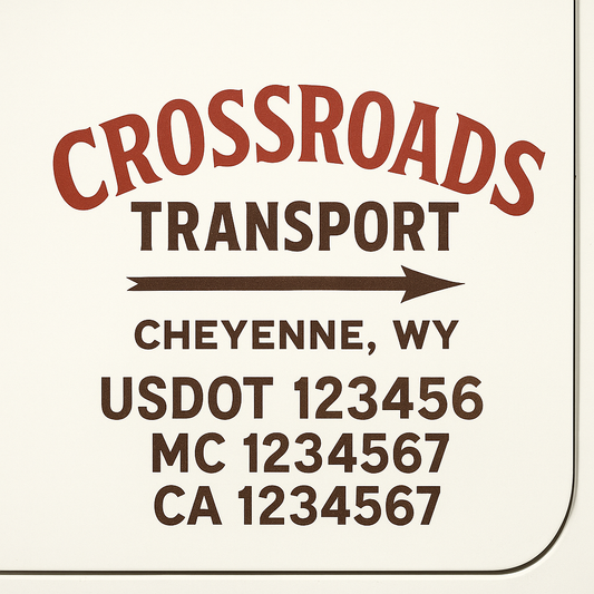 Custom Truck Door Decal Sticker Signs | Trucking or Business Name with City, USDOT, MC, CA Lettering Truck Signs