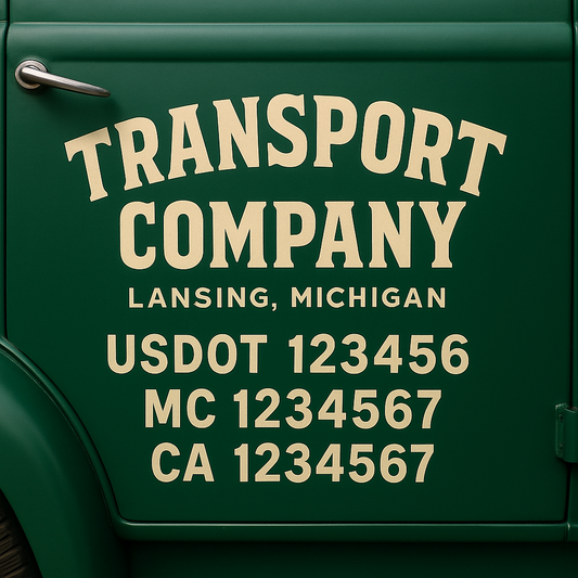 Custom Truck Door Decal Sticker Signs | Trucking or Business Name with City, USDOT, MC, CA Lettering Truck Signs
