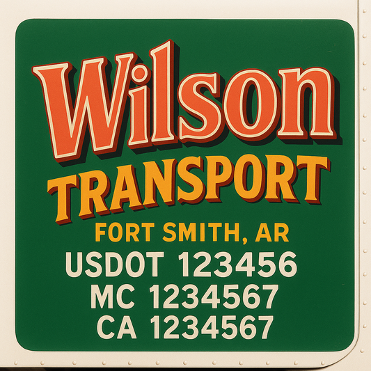 Custom Truck Door Decal Sticker Signs | Trucking or Business Name with City, USDOT, MC, CA Lettering Truck Signs