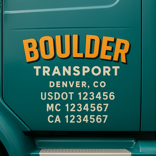 Custom Truck Door Decal Sticker Signs | Trucking or Business Name with City, USDOT, MC, CA Lettering Truck Signs