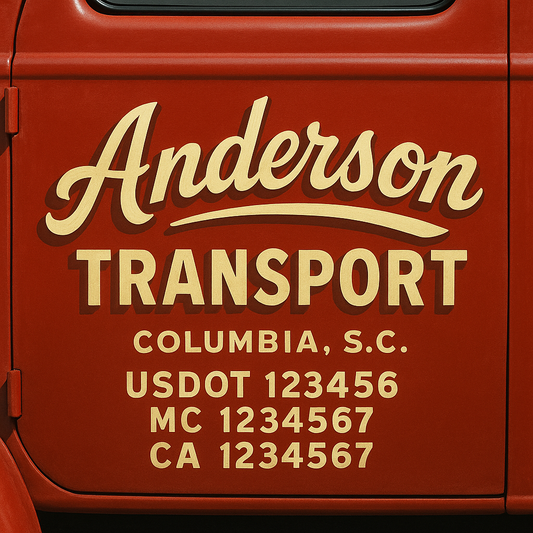 Custom Truck Door Decal Sticker Signs | Trucking or Business Name with City, USDOT, MC, CA Lettering Truck Signs