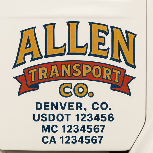 Custom Truck Door Decal Sticker Signs | Trucking or Business Name with City, USDOT, MC, CA Lettering Truck Signs