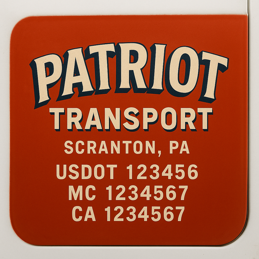Custom Truck Door Decal Sticker Signs | Trucking or Business Name with City, USDOT, MC, CA Lettering Truck Signs